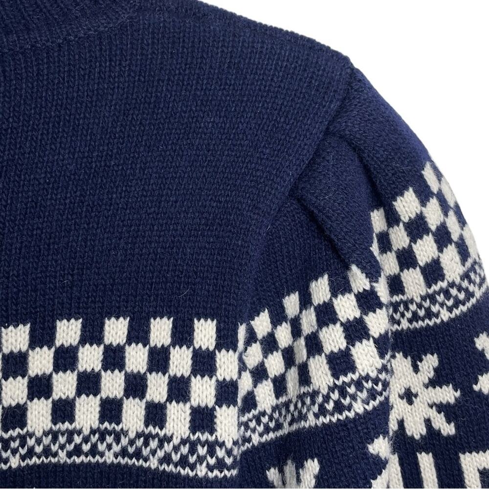 Sandro Paris Navy Blue White Wool Blend True Love Luciano Sweater - 2 Medium - Picture 10 of 13
